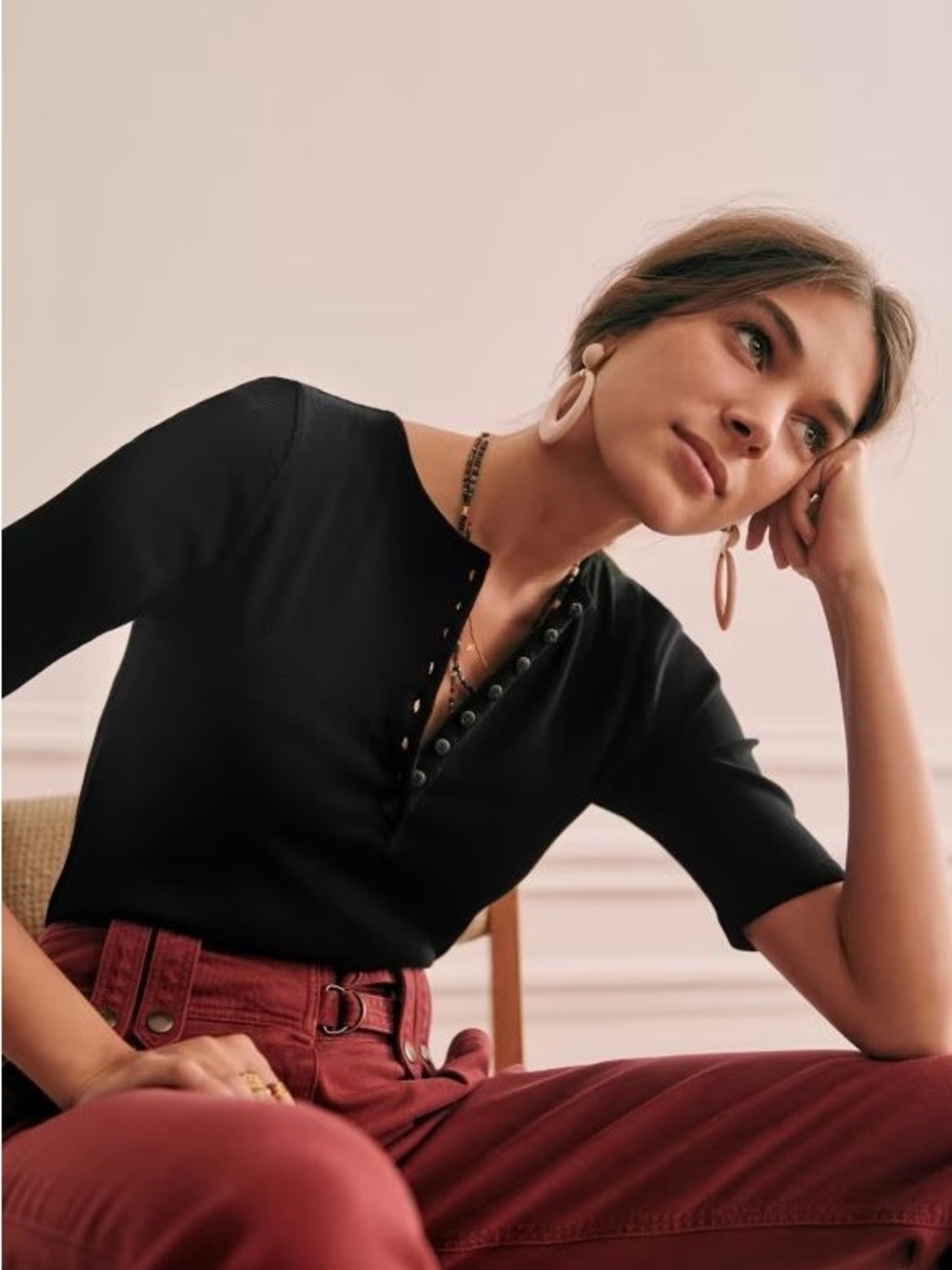 Sezane Theodora Shirt in Black (small)